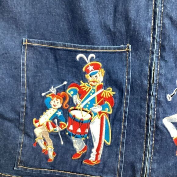 Vintage Bob Mackie Wearable Art Embroidered Jean Jacket Sz 1X Marching Band - Picture 6 of 10